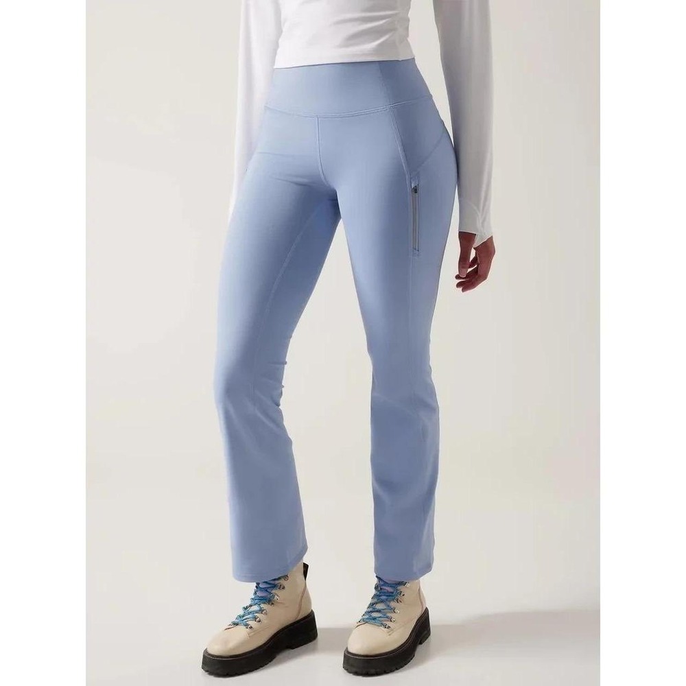 Athleta Rainier Bootcut Pant Womens XL Fleece Lined Light Blue Running Gorpcore